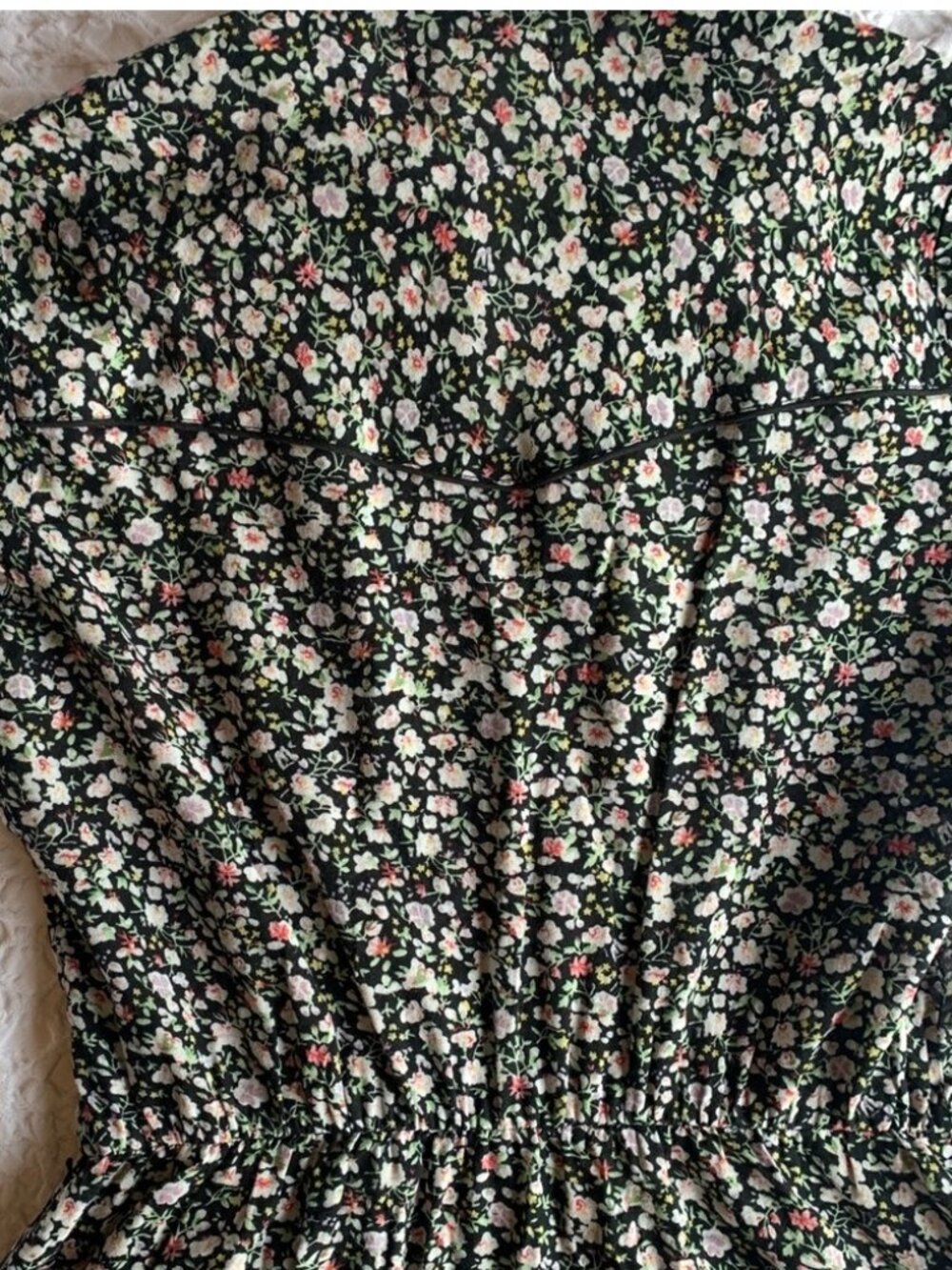 Black Floral Western Style Dress - Picture 4 of 4
